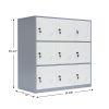 9 Doors Metal Storage Cabinet with Card Slot;  Organizer; Shoes and Bags Steel Locker for Office;  Home;  Bank;  School;  Gym (Coffee)