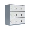 9 Doors Metal Storage Cabinet with Card Slot;  Organizer; Shoes and Bags Steel Locker for Office;  Home;  Bank;  School;  Gym (Coffee)