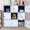 9 Doors Metal Storage Cabinet with Card Slot;  Organizer; Shoes and Bags Steel Locker for Office;  Home;  Bank;  School;  Gym (Coffee)