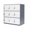 9 Doors Metal Storage Cabinet with Card Slot;  Organizer; Shoes and Bags Steel Locker for Office;  Home;  Bank;  School;  Gym (Coffee)
