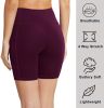 NSQTBA Workout Shorts for Women High Waist Yoga Shorts Exercise Clothes Burgundy L
