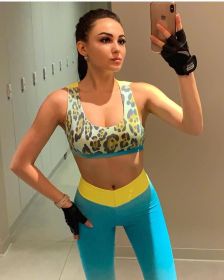 Spring and Summer Casual Suit Sexy Leopard Slim Sports Suit (Color: Blue)