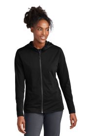 Sport-Tek Ladies Circuit Hooded Full-Zip LST870 (Color: Deep Black)