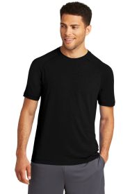 Sport-Tek PosiCharge Tri-Blend Wicking Raglan Tee ST400 (Color: Black Triad Solid)