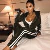 Autumn Winter Women Velvet Tracksuit Long Sleeve Zipper Hooded Tops+Pants Sport Suits Sportswear Two Pieces Set